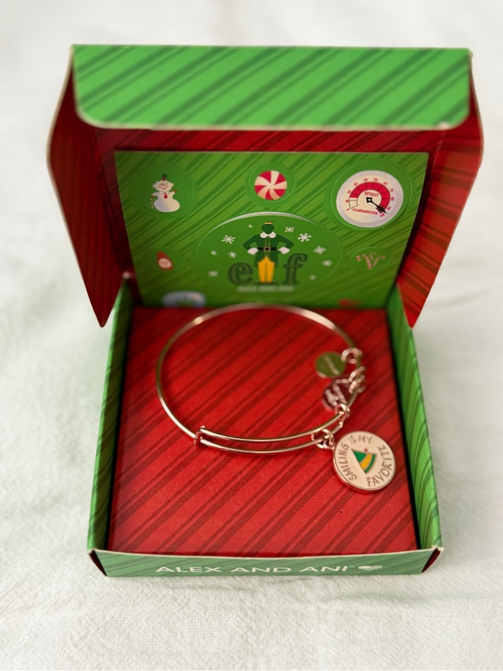 Alex and Ani Elf Christmas Gold Bangle